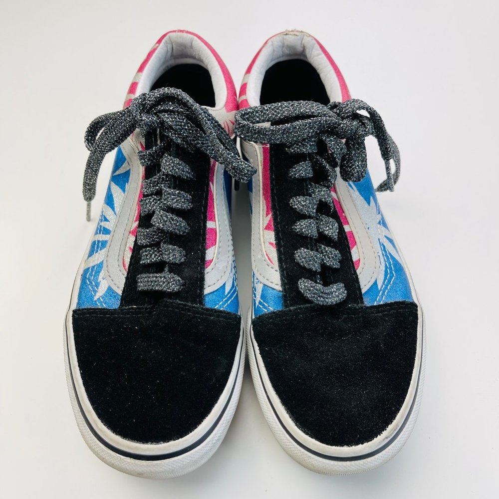 VANS Old Skool Platform Metallic Pink/Blue Black Sneakers Size 5.5 - Picture 3 of 10